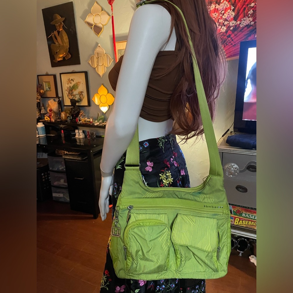 Green nylon bag